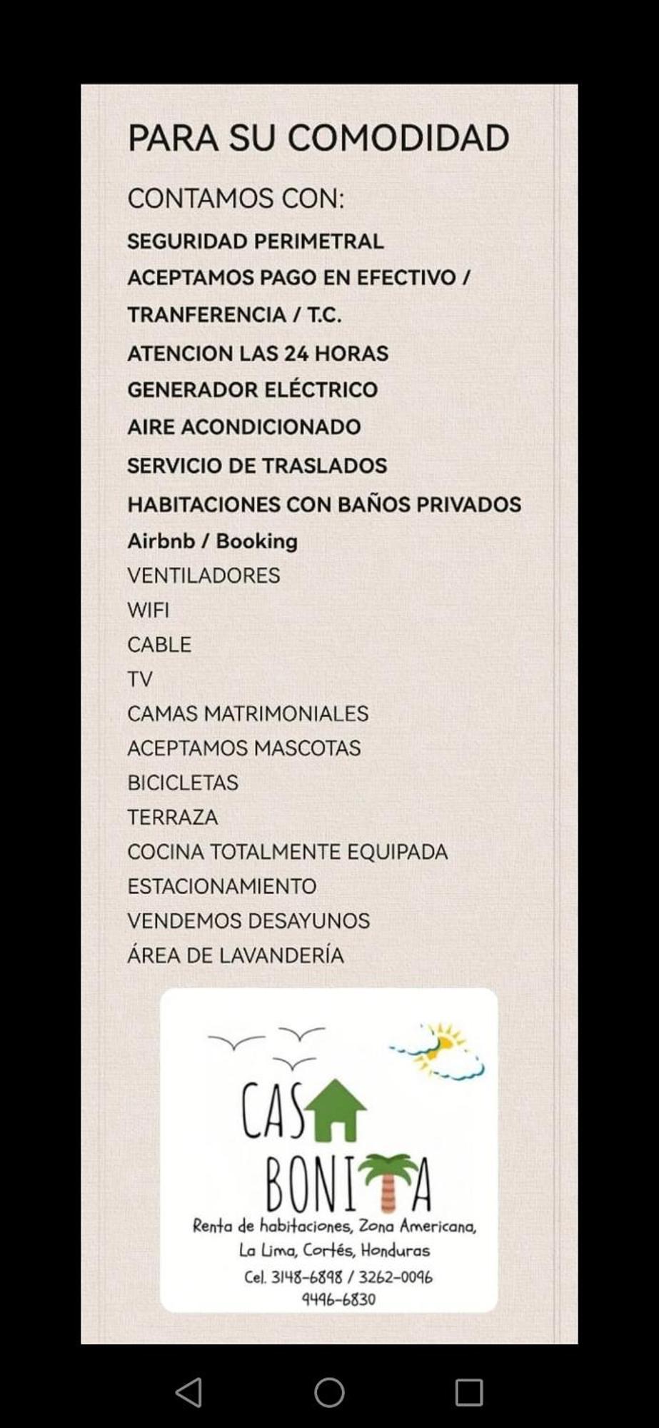 Hotel Casa Bonita La Lima San Pedro Sula Экстерьер фото